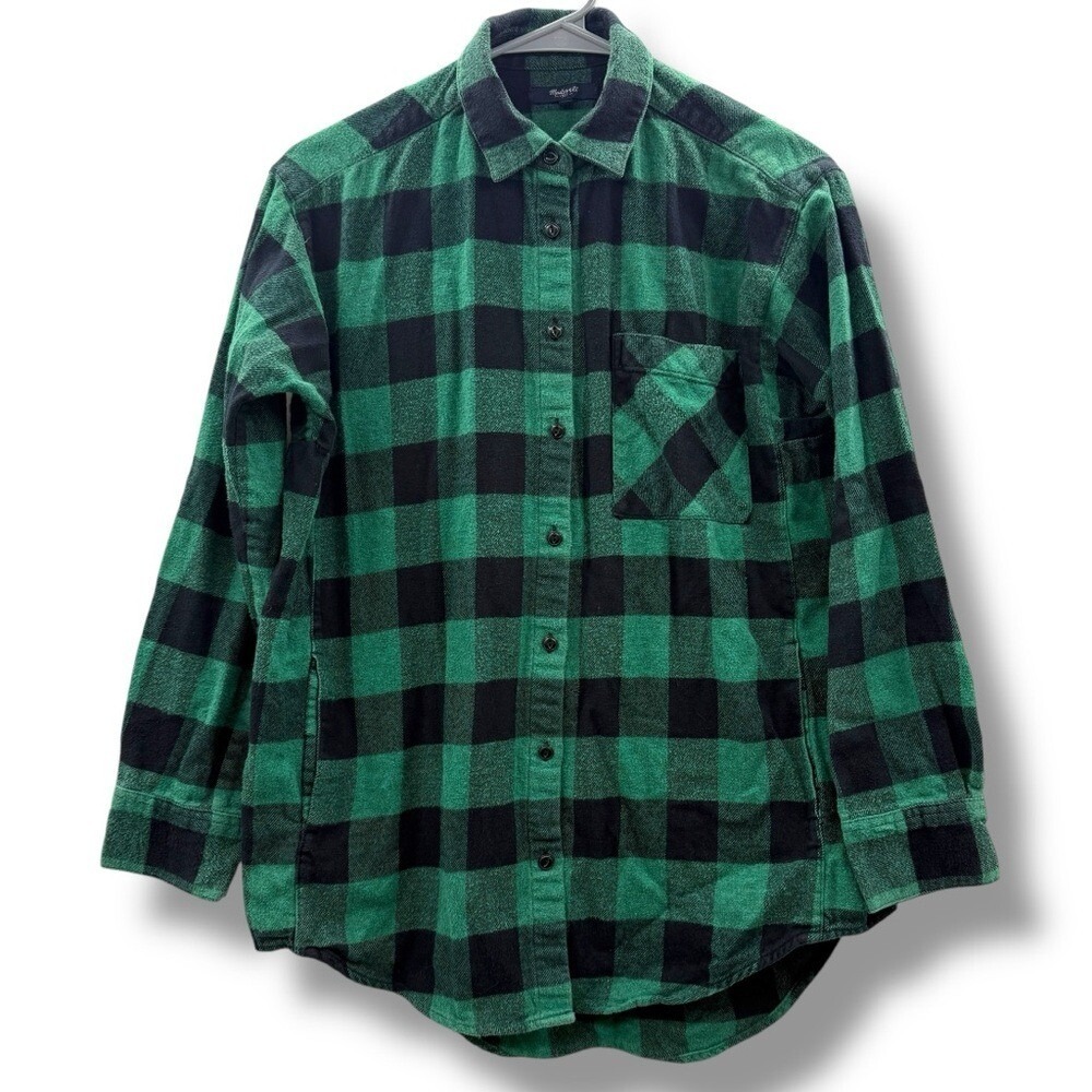 Madewell Plaid‎ Flannel Shirt Women's Small Long Sleeve Casual Layering